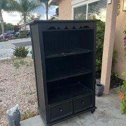Black wooden bookcase 