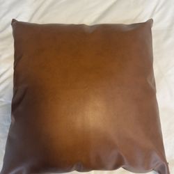 2 Faux Leather Pillow Cases/ Pillows 