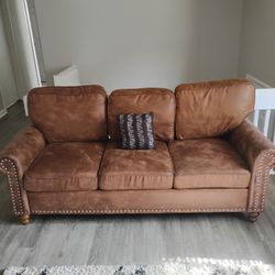 Brown Leather Sofa Set