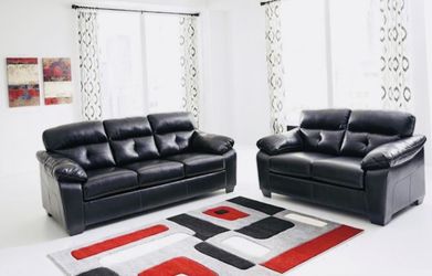 New black couch and Loveseat set! Sectional available