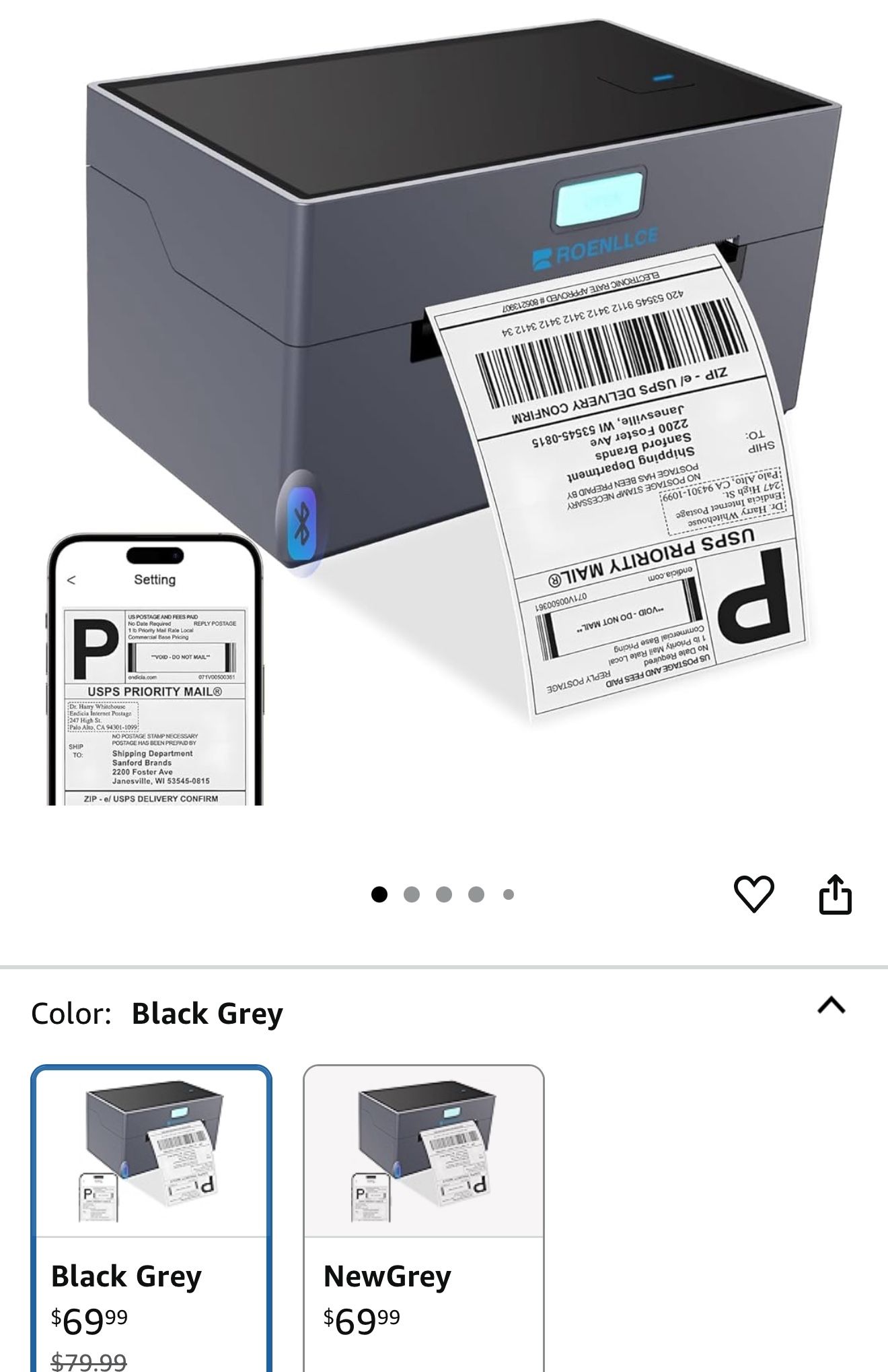 Thermal Label Printer 4x6 Bluetooth