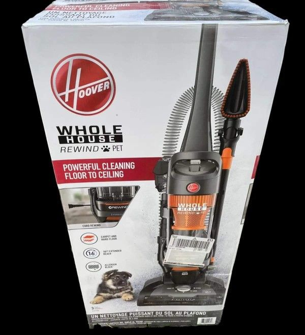 HOOVER WindTunnel 2 Whole House Cord Rewind Bagless Pet Upright Vacuum ...