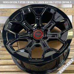 4 New Rims Size 17" 6x139 Gloss Black $880