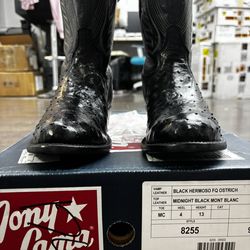 Size 9.5 Tony Lama MCCANDLES 13" FULL Ostrich Leather Boots