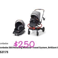Monobebe Rotating Travel System Car seat/stroller Combo
