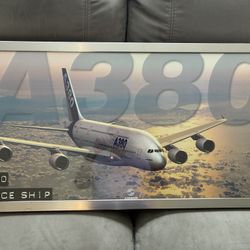 A 380 Airbus “Space Ship “ Aircraft Framed Poster