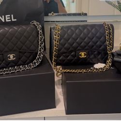 Jumbo Chanel Flap Bag . In Gold Or Silver Hardware 