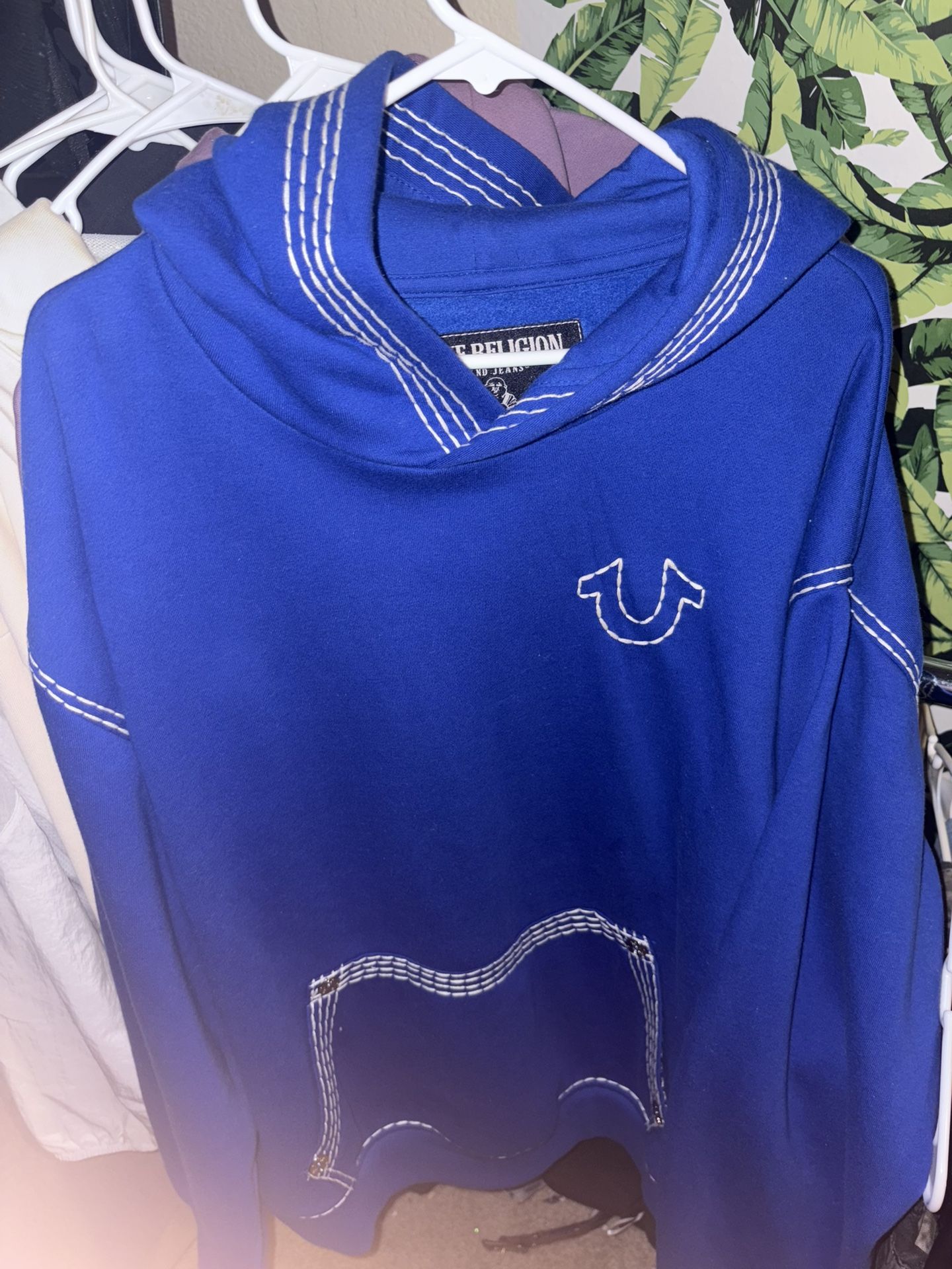 Blue True Religion Hoodie L