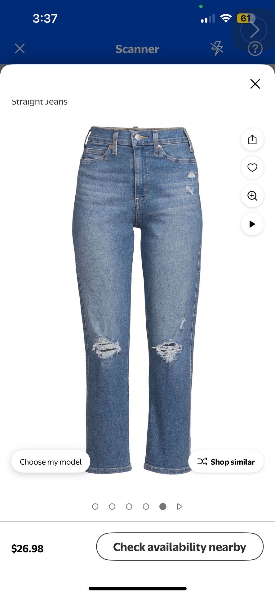 Signature by Levi Strauss & Co. Women's Heritage High Rise Straight Jeans