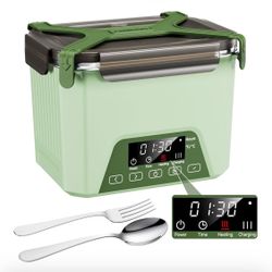 Cordless Electric Lunch Box, 1.2L Self with Automatic Heating, BPA Free, Meal Prep Friendly (Green) İn its new box