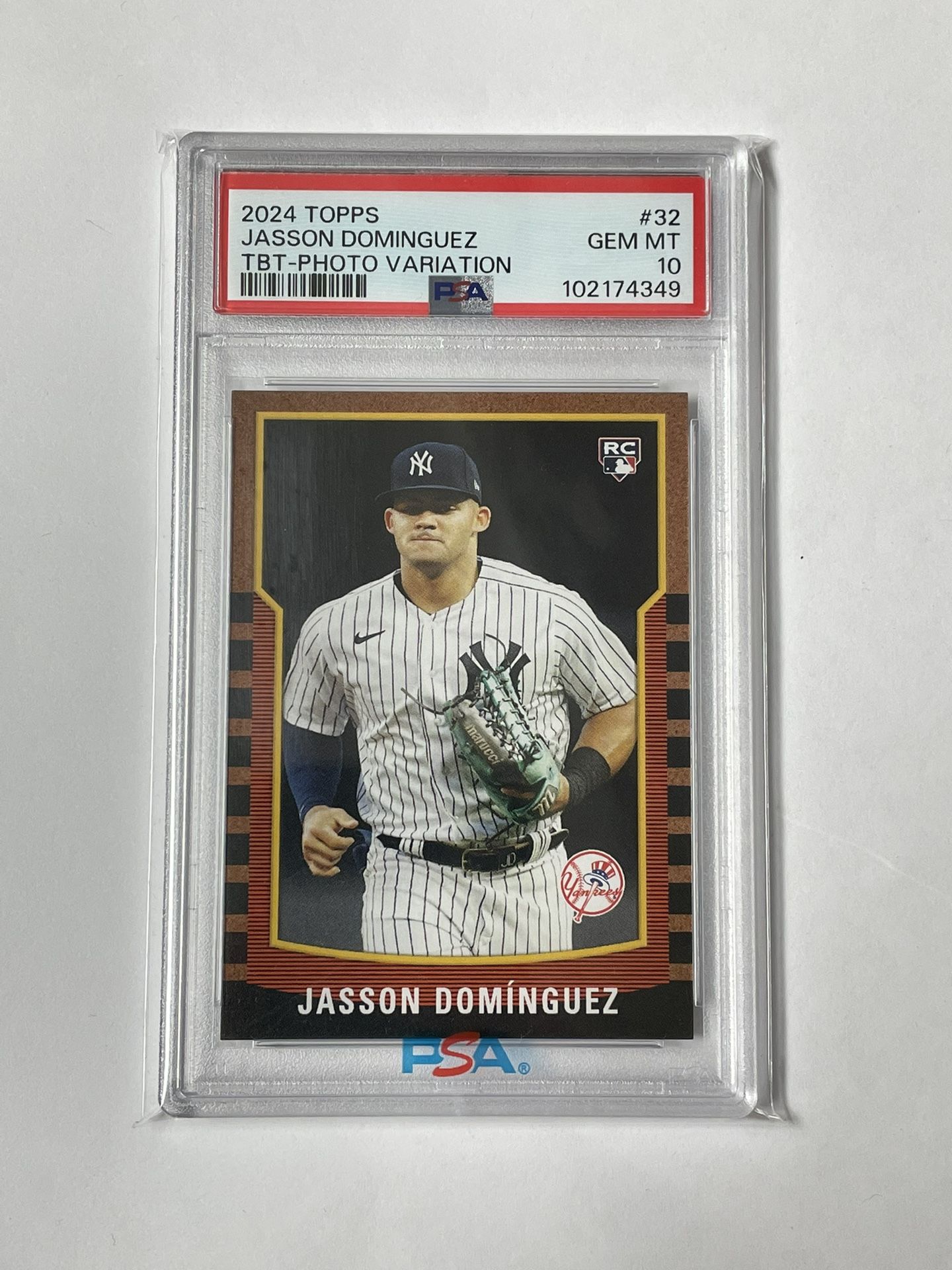 2024 Topps Throwback Thursday #32 Jasson Dominguez Image Variation RC Rookie PSA 10