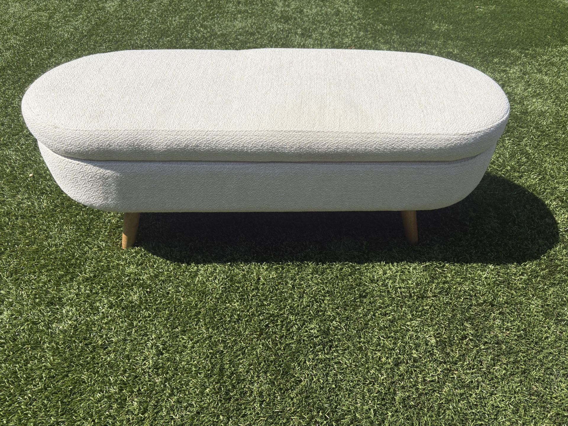 Cream Bench With Under Storage