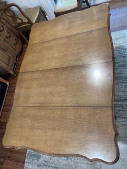 Vintage solid wood formal dining room table and China cabinet set
