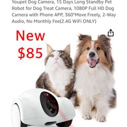 New Smart Companion robot for pets Dog Camera, 15 Days Long Standby Pet Robot for Dog Treat $85