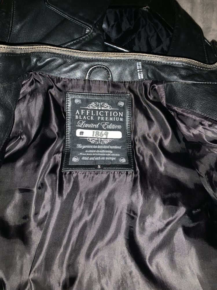 Affliction black premium hotsell limited edition leather jacket