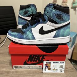 Size 8.5 Women’s / 7Y - TRIED ON Air Jordan 1 Retro OG High Tie-Dye Blue Black