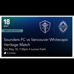 4 Sounders FC 🎟️ Vs Vancouver 5/16 7:30pm