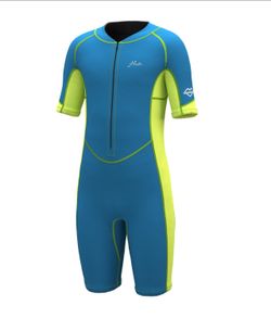 Hevto Kids Wetsuit Shorty Boys Girls Toddler Youth Size 16 Year 2mm Neoprene Wet Suit Front Zip Thermal Swimming in Cold Water