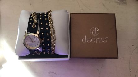 Women's gold chain wrap watch