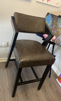 Chairs !  Hillsdale Snyder 37.5" Wood Contemporary Counter Stool in Black Washed