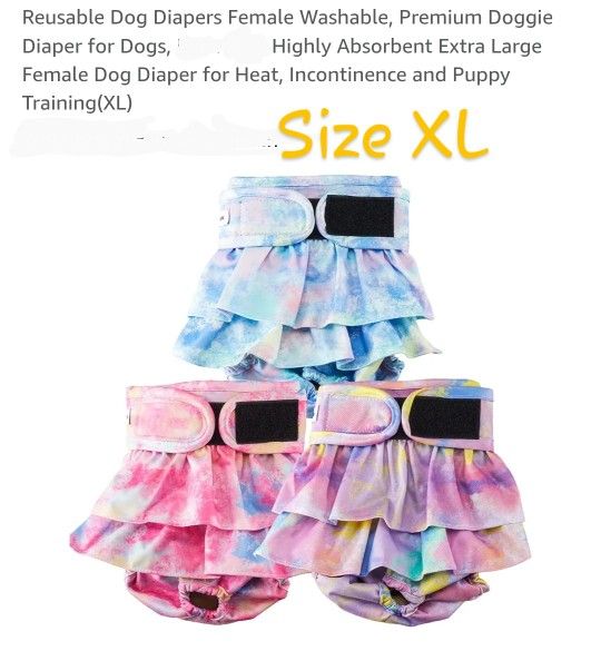 XL Dog Reusable Dog Diapers Bundle Of 6