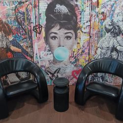 Famous Leather "TONGUE CHAIRS" By JAYMAR 