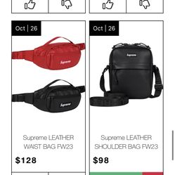 Supreme Leather Bags/ Shoulder Bag/ Fanny Pack