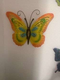 Colorful Metal Butterfly Wall Decor