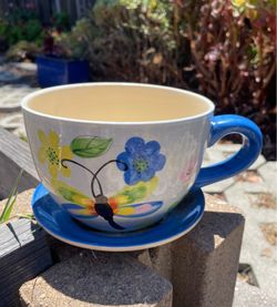 Cute teacup garden pot