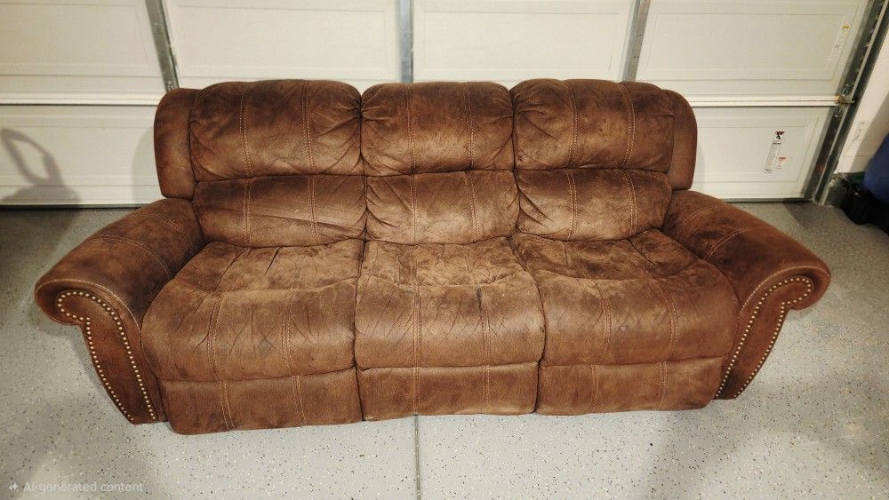 Recliner Sofa with Matching Recliner. Free!!! 