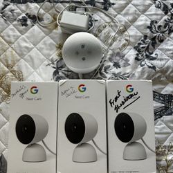 Google Nest Cam Indoor- 2nd Generation (3 Pack)  With Amazon Echo Do