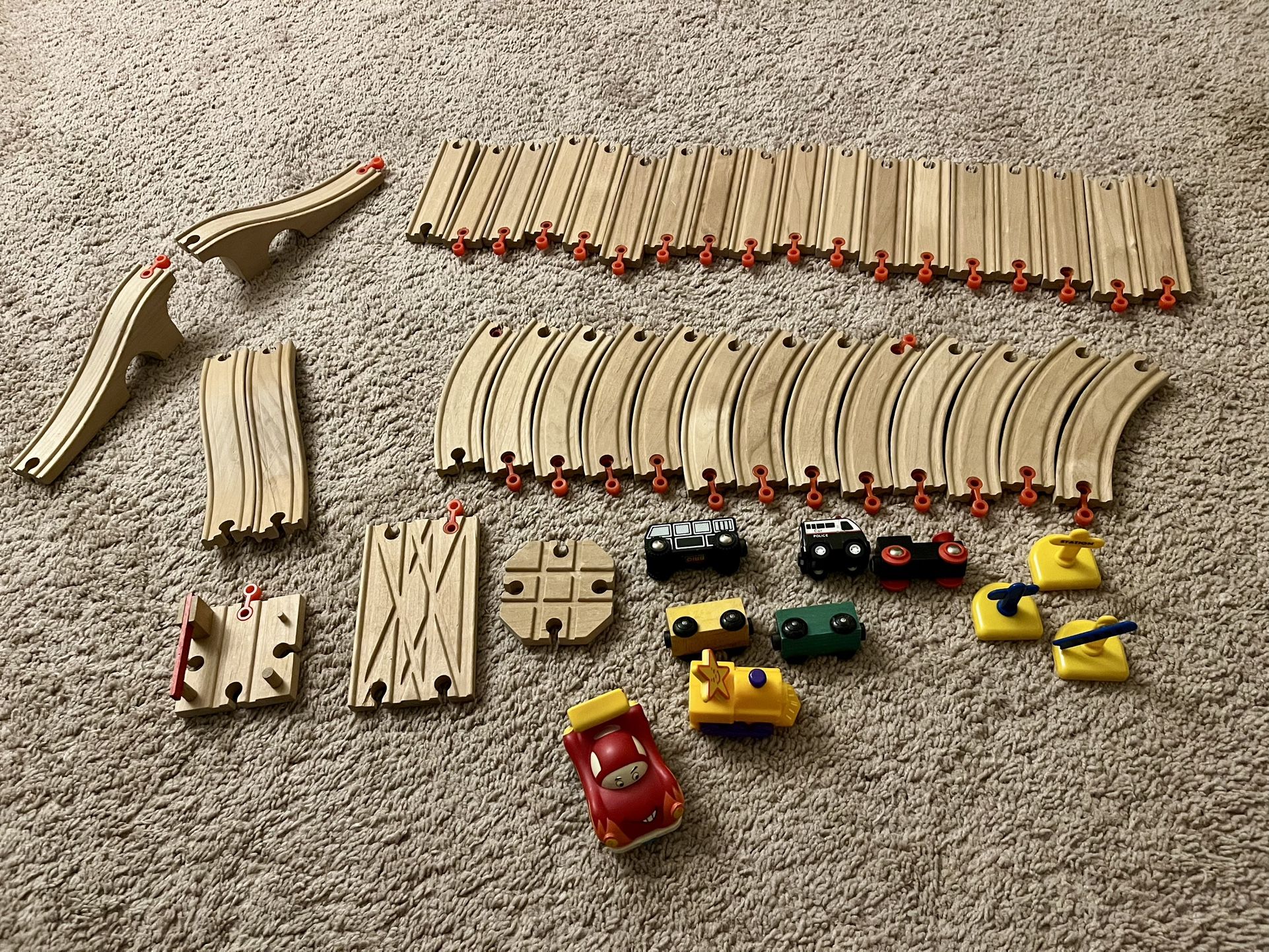 Wooden Toy Trains and Tracks