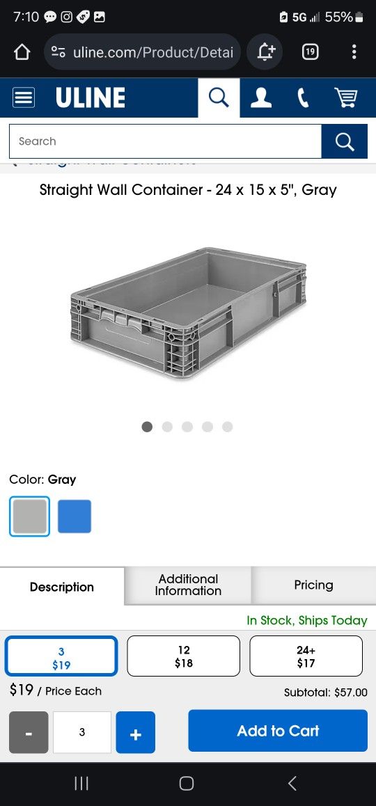 Uline Reinforced Containers 