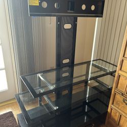 Free TV Stand – Glass Shelves w/ Mount (Good Condition)