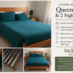 Queen Size Bed & 2 Nightstands 