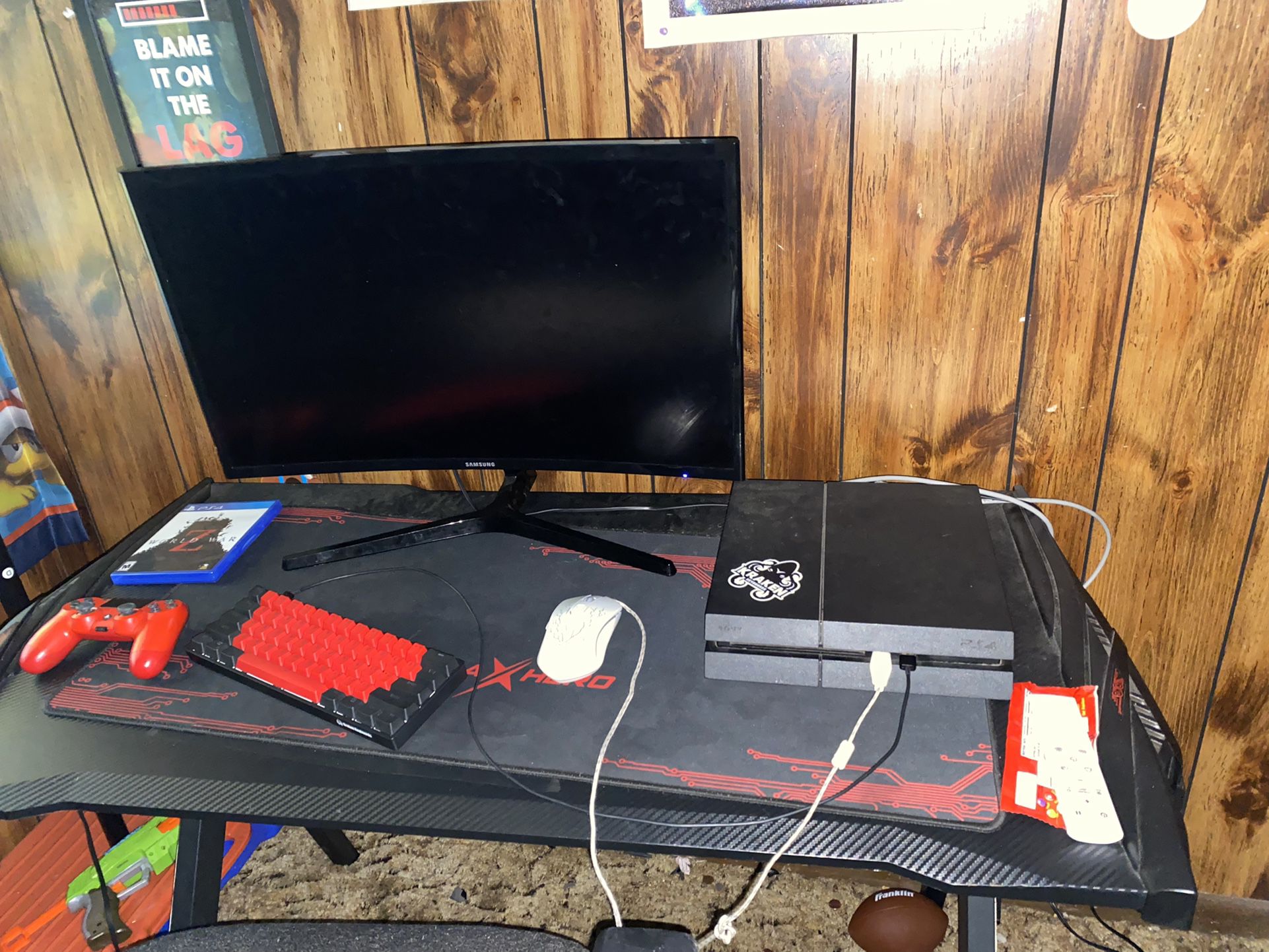 PlayStation 4 With Monitor And Controller 