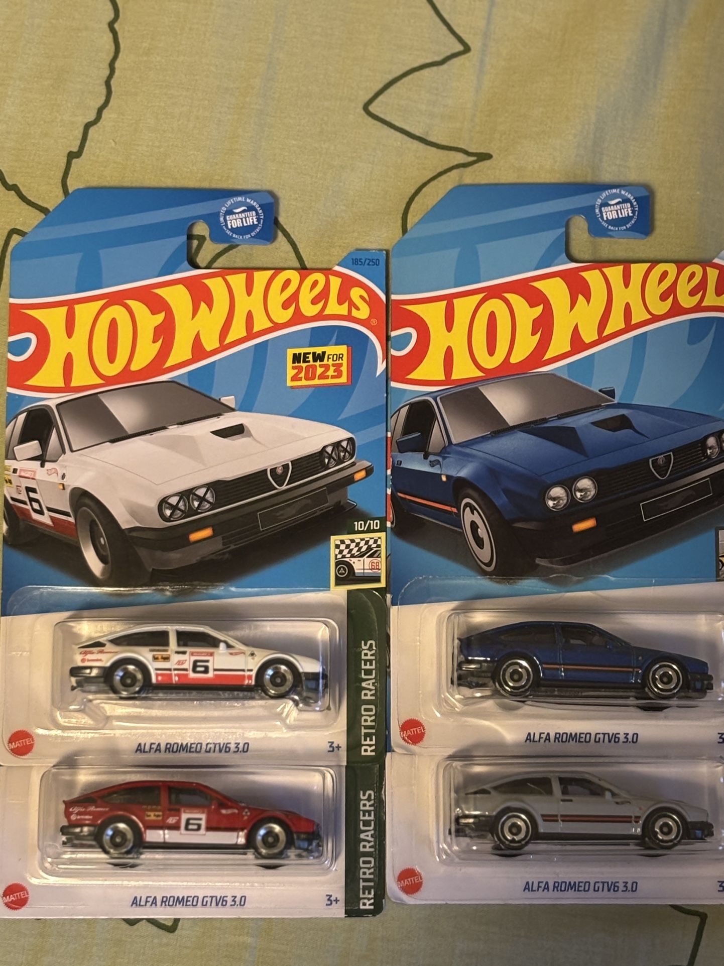 Hot Wheels Alfa Romeo GTV6 3.0 Lot of a four: Blue, Red, White & Silver