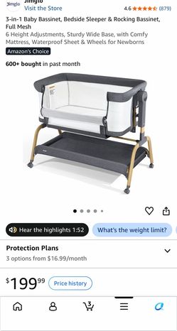 Jimglo 3-in-1 Baby Bassinet Bedside Sleeper