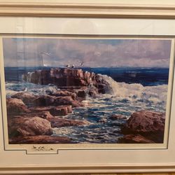 Framed Ocean Tides Painting