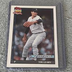 Tim Leary - 1991 Topps #161 - New York Yankees Baseball Card