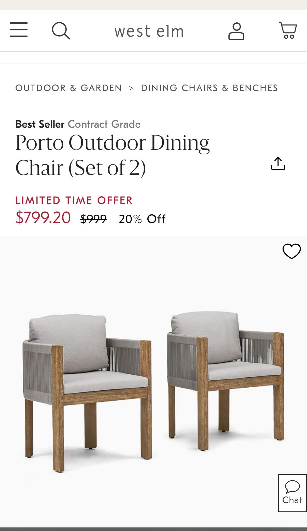 West Elm Porto Dining Chairs