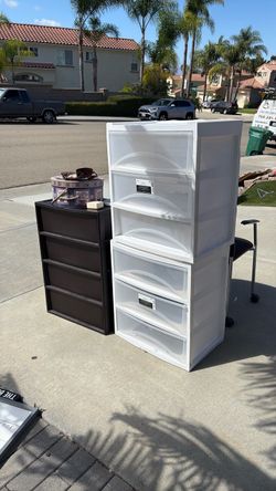 Three drawer plastic dressers