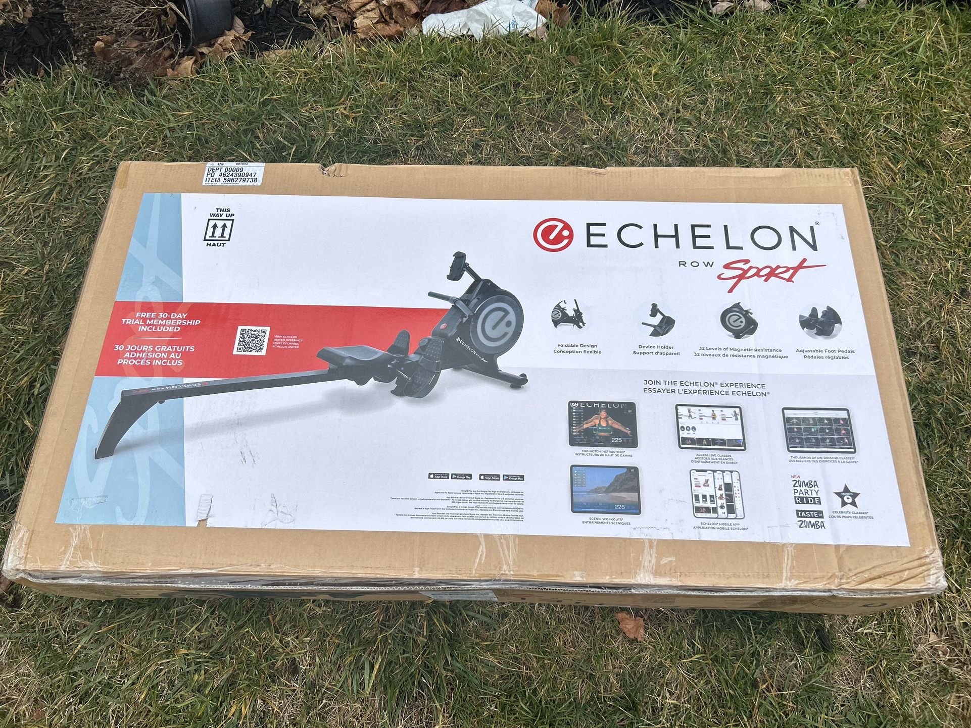 Echelon Sport Exercise Rower with 32 Levels of Magnetic Resistance + 30-Day Free Membership Trial