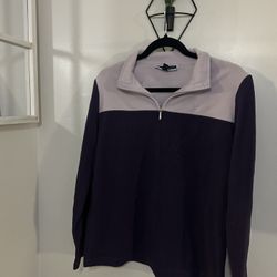 VTG Y2K Purple Karen Scott Sport Women's Fleece  Sweater Size Small 