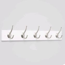 Two 5 Hook Rail Silver/Ivory