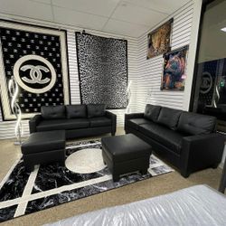 2 sofas and 2 ottoman brand new 4 pieces living room set never use $499 only 🔥🔥🚚🚚delivery available 773-524-1738