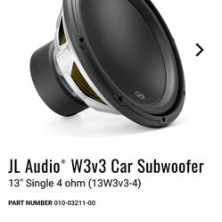 JL AudioHD 750 Amp And JL 13W3v3