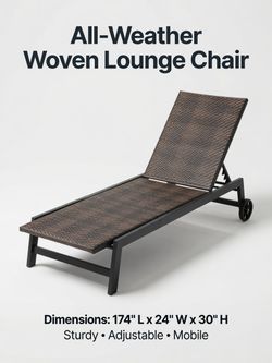 Modern Adjustable Outdoor Lounge Chair – Premium Woven Chaise for Relaxation