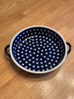 Polish Pottery Casserole with Handles