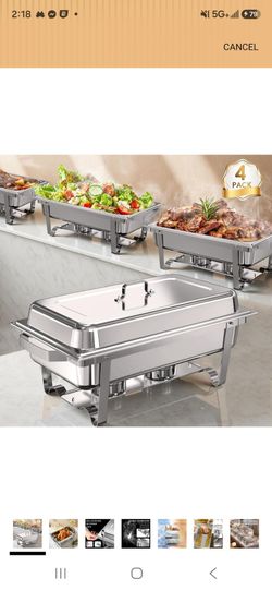 Newkitchen 4-pk 11qt standing still crafting dish buffet set.